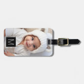 Zwart-wit 1 Aangepast fotocollage Bagagelabel (Voorkant horizontaal)