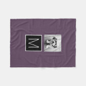 Zwart-wit 1 Foto Collage Aangepast monogram Fleece Deken (Voorkant (Horizontaal))