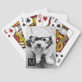 Zwart-wit 1 Foto Collage Aangepast monogram Speelkaarten (Achterkant)