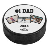 Zwart wit #1 Pap 3 Foto Vaderdag Hockey Puck (3/4)