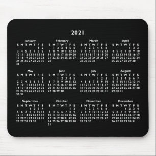  zwart-wit 2021-kalender muismat