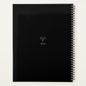 Zwart-wit 2022-ritsen Zodiac Symbol Planner (Achterkant)