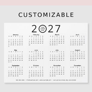 Zwart Wit 2027 Aangepast Logo Zakelijke Kalender