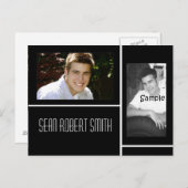 Zwart-wit 2 foto afstudeerder aankondiging (Voorkant / Achterkant)