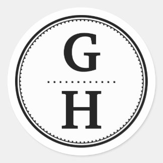 Zwart wit 2 initiaal letter monogram cadeau label