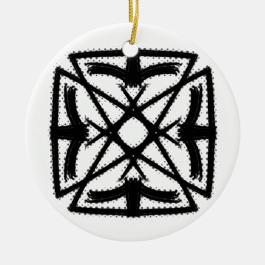 Zwart-wit #2 "The Phoenix" Keramisch Ornament (Voorkant)