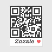 Zwart-wit 2X2 QR Code Website Modern Eenvoudig Sticker (Vel)