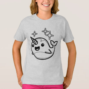 ZWART WIT #30 - GRAPPIG EN SCHATTIG Narwal T-shirt