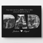 Zwart & Wit 3 Afbeeldingen Papa Fotocollage Fotoplaat (Voorkant)