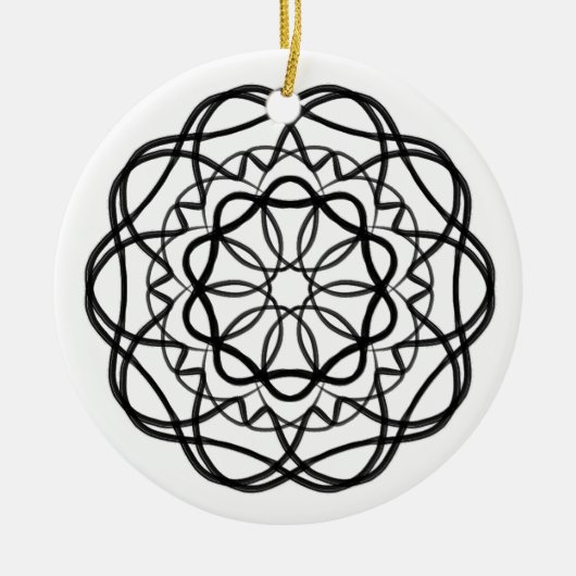 Zwart-wit #3 Bloem Mandala Keramisch Ornament (Voorkant)