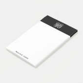 Zwart Wit 3 Initialen Wingerd Monogram DIY BG Post-it® Notes (Schuin)