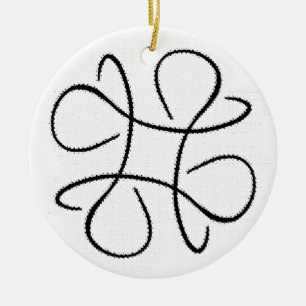 Zwart-wit #4 Fancy Hashtag Keramisch Ornament