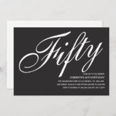 Zwart-wit 50ste verjaardag kaart (Voorkant / Achterkant)