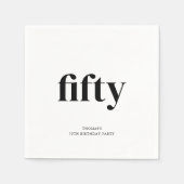Zwart-wit 50ste verjaardag servet (Voorkant)