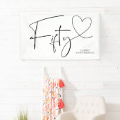 Zwart-wit 50ste vijftigste verjaardag van het Deco Spandoek (Insitu)