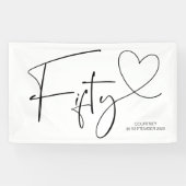 Zwart-wit 50ste vijftigste verjaardag van het Deco Spandoek (Horizontaal)