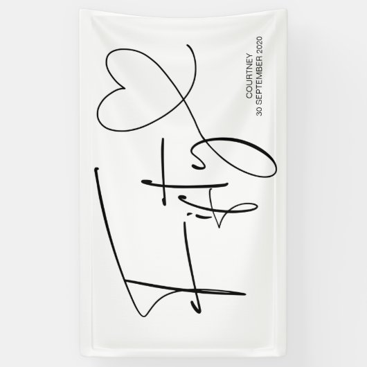 Zwart-wit 50ste vijftigste verjaardag van het Deco Spandoek (Verticaal)