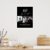 Zwart & Wit 60 Geliefd 60ste Verjaardagsfeestje We Poster (Keuken)