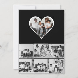 Zwart-wit 7 foto collage aankondiging