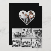 Zwart-wit 7 foto collage aankondiging (Voorkant / Achterkant)