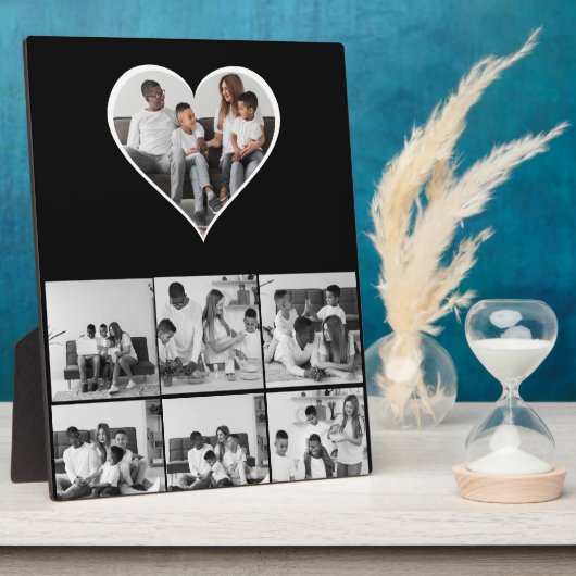 Zwart-wit 7 foto collage fotoplaat (Zijkant)