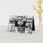 Zwart-wit 7 foto collage kaart (Gele Bloem)