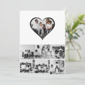 Zwart-wit 7 foto collage kaart (Staand voorkant)
