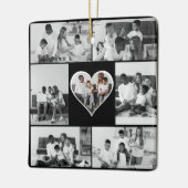 Zwart-wit 7 foto collage keramisch ornament (Links)