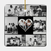 Zwart-wit 7 foto collage keramisch ornament (Achterkant)