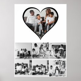 Zwart-wit 7 foto collage poster