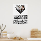 Zwart-wit 7 foto collage poster (Keuken)