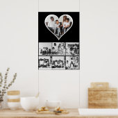 Zwart-wit 7 foto collage poster (Keuken)