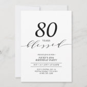 Zwart & Wit | 80 jaar geliefd 80ste verjaardagsfee Kaart (Voorkant)