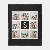 Zwart-wit 8 Aangepast fotocollage monogram Fleece Deken (Voorkant)
