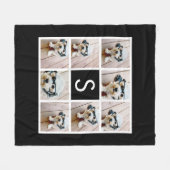 Zwart-wit 8 Aangepast fotocollage monogram Fleece Deken (Voorkant (Horizontaal))