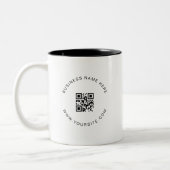 Zwart-wit aangepast bedrijf QR Code Scan Tweekleurige Koffiemok (Links)