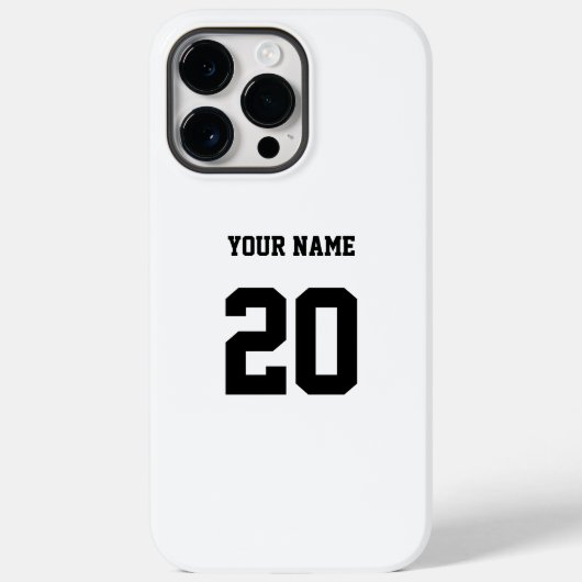 Zwart-wit Aangepast nummer en naam Case-Mate iPhone Case (Achterkant)