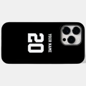 Zwart-wit Aangepast nummer en naam Case-Mate iPhone Case (Achterkant (horizontaal))