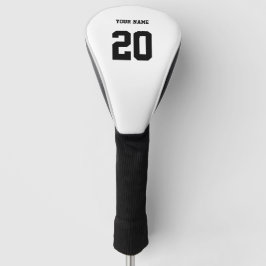 Zwart-wit Aangepast nummer en naam Golfheadcover