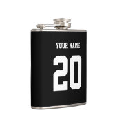 Zwart-wit Aangepast nummer en naam Heupfles (Rechts)