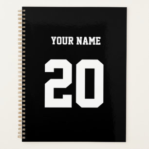 Zwart-wit Aangepast nummer en naam Planner