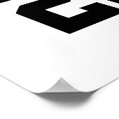 Zwart-wit Aangepast nummer en naam Poster (Hoek)