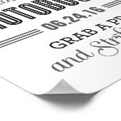 Zwart-wit aangepast trouwfoto booth bord poster (Hoek)