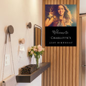 Zwart wit aangepaste foto verjaardag welkom poster