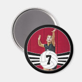 Zwart-wit aangepaste foto Volleyball Magnet Magneet (Voorkant / Achterkant)