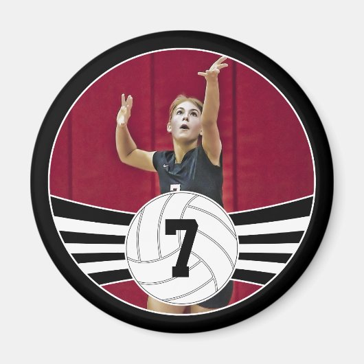 Zwart-wit aangepaste foto Volleyball Magnet Magneet (Voorkant)