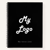 Zwart-wit aangepaste logo zakelijke QR-code  Notitieboek (Voorkant)