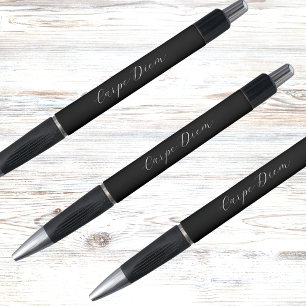 Zwart wit aangepaste motto slogan script pen