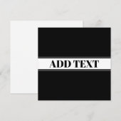 Zwart & Wit Aangepaste Naam Streep (Voorkant / Achterkant)