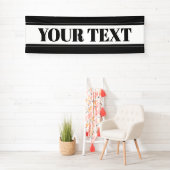 Zwart-wit aangepaste tekststreep spandoek (Insitu)